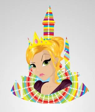 Angry princess Stock Illustration