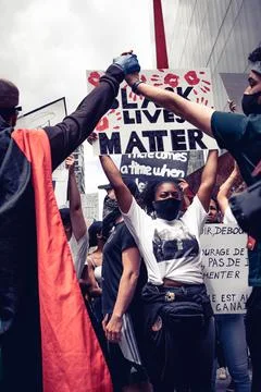 Angry protesters protesting on road Stock Photos