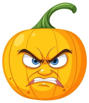 Angry Pumpkin Face Illustration Stock Illustration
