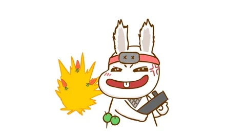 Angry Rabbit with Bazooka Animation - White Background Stock Footage 282774323