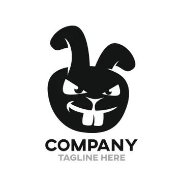 Angry rabbit logo Stock Illustration