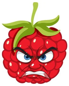 Angry Raspberry Cartoon Character イラスト素材