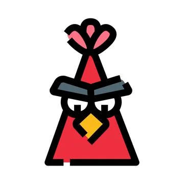Angry red bird game character icon concept イラスト素材
