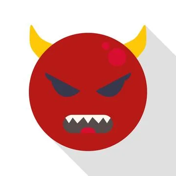 Angry red devil emoji expressing rage and frustration Illustrazione stock