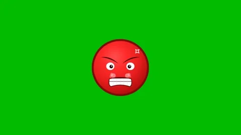 Angry red emoji with shaking motion on green screen. 4K Stock-Footage 344798742