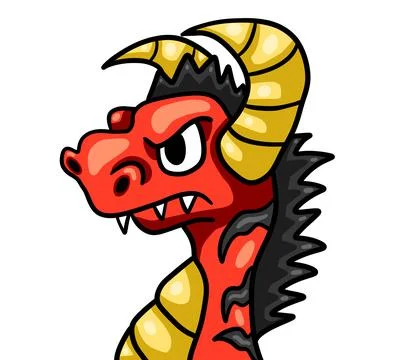 Angry Red Fire Dragon Stock Illustration