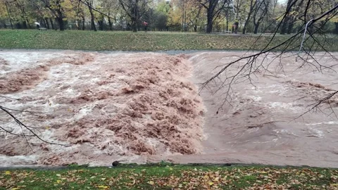 Angry river flowing Stock Footage 169150980