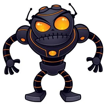 Angry Robot Vector cartoon illustration of an angry robot getting ready fo... Stock Photos