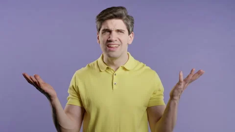 Angry Rude man Asking What Are You Crazy,Mad.Quarreling,Showing Question Gesture Stock Footage 278537646