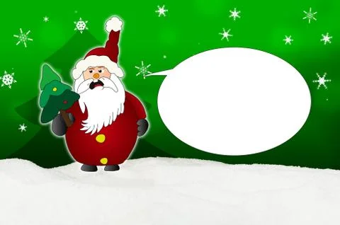 Angry santa claus comic balloon Illustrazione stock