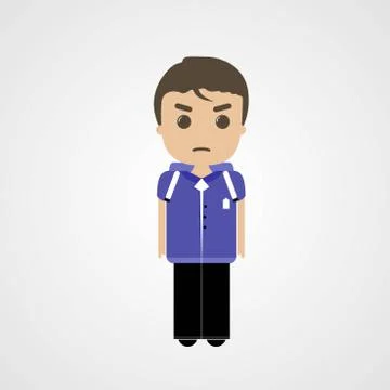 Angry Schoolboy Character Stock Illustration