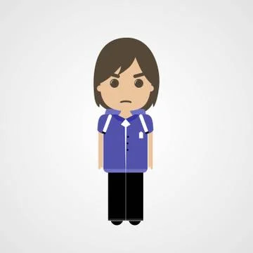 Angry Schoolboy Character Stock Illustration