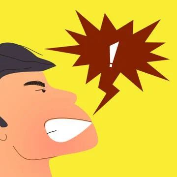 Angry screaming man. Stock Illustration