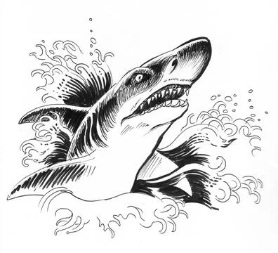 Angry shark Illustrazione stock