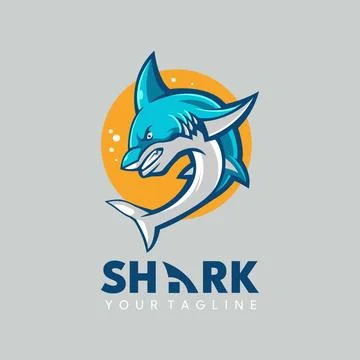 Angry Shark Logo Design Vector for a club or Sport Team Illustrazione stock