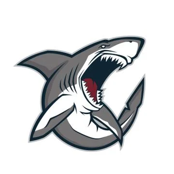 Angry shark mascot Stock Illustration