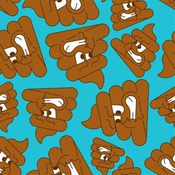 Angry shit pattern seamless. Evil turd background. Vector illustration Ilustración de archivo