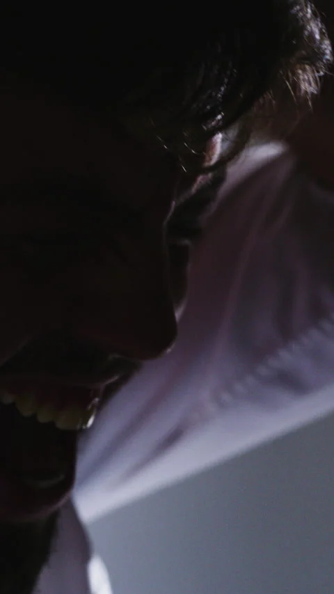 Angry, shouting and man with depression, mental health and panic attack from Stock Footage 324077250
