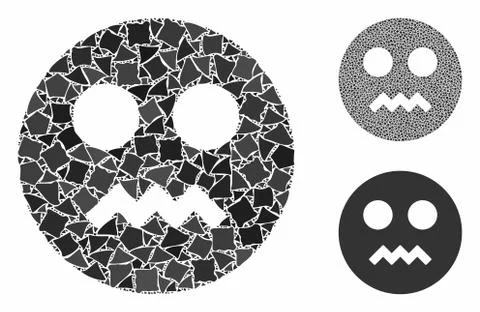 Angry smiley Composition Icon of Bumpy Elements Stock Illustration