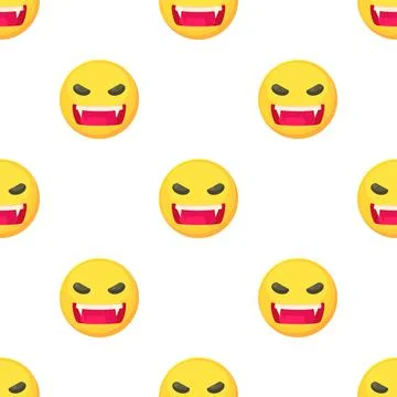 Angry smiley pattern seamless vector Illustrazione stock