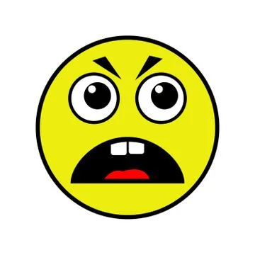 Angry smiley on a white background Stock Illustration
