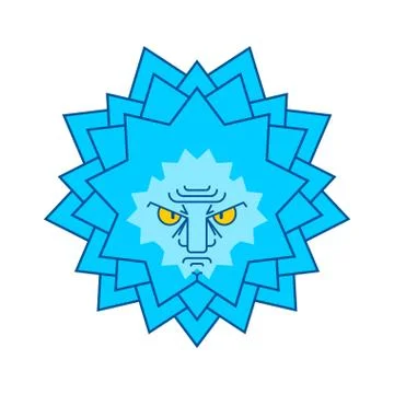 Angry Snowflake isolated. evil flake of snow. vector illustration Stock Illustration