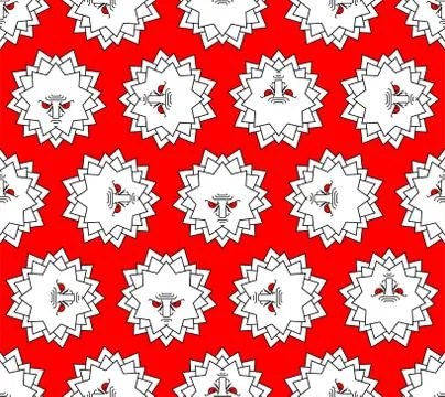 Angry Snowflake pattern seamless. evil flake of snow background. Snowfall tex Stock Illustration