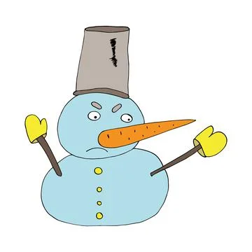 Angry snowman. Vector character. Stock Illustration