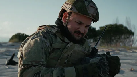 Angry Soldier Finding The Rest of The Lost Brother Equipment Stock Footage 310682078