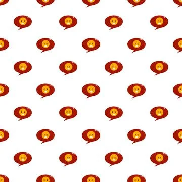 Angry speech bubble emoticon shouting seamless pattern Illustrazione stock