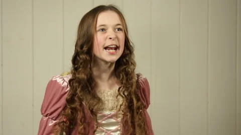 Angry spoilt tween princess Stock Footage 44116179