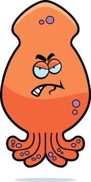 Angry Squid Stock Illustration