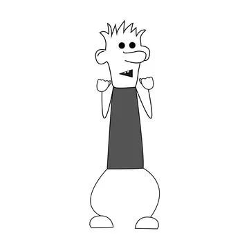 Angry stick man character Иллюстрация