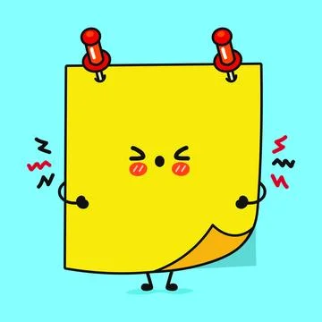 Angry Sticker character. Vector hand drawn cartoon kawaii character illustr.. Stock Illustration