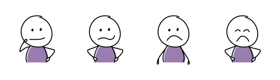 Angry stickman. Gestures concept. Vector Stock Illustration