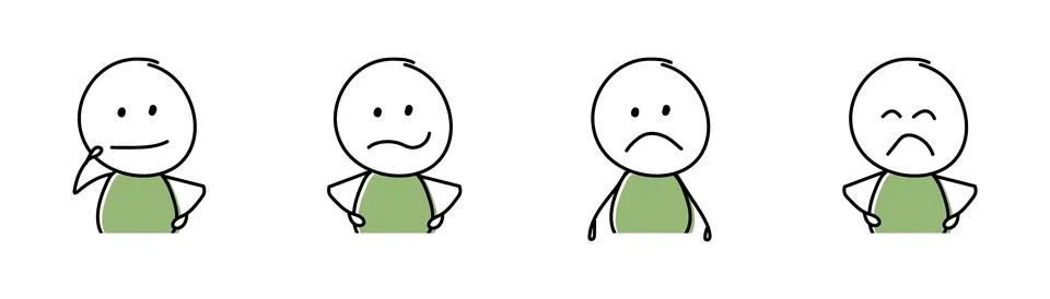 Angry stickman. Gestures concept. Vector Illustrazione stock