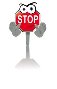 Angry stop sign Stock Illustration