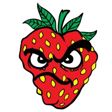 Angry strawberry Stock Illustration