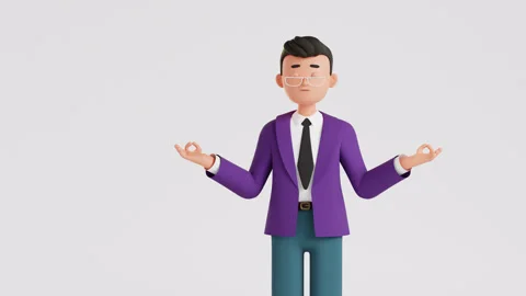Angry, stressed business man doing meditation, trying to calm down and relax Video stock 277901593