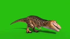 Angry T-Rex Runcycle Green Screen Close , Stock Video