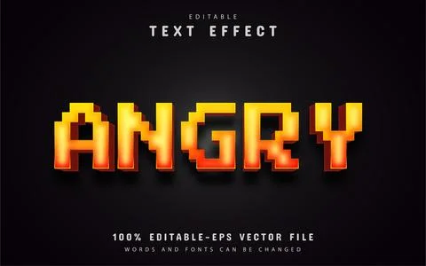 Angry text effect pixel style Stock Illustration