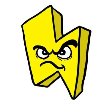 Angry thunderbolt Stock Illustration