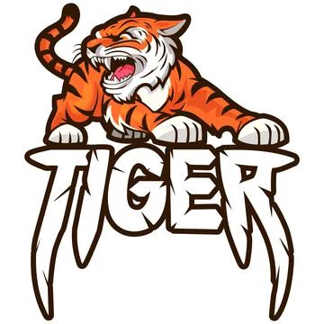 Angry tiger in an aggressive attacking pose. Иллюстрация