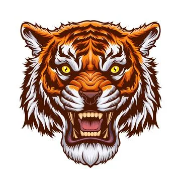 Angry tiger head. Stock Illustration