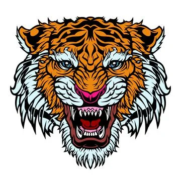 Angry tiger head mascot. Stock Illustration