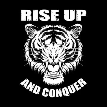 Angry tiger head with quotes vector illustration Stock Illustration
