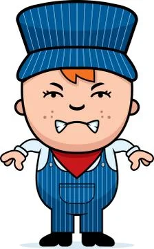 Angry train conductor Stockillustratie