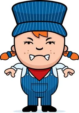 Angry train conductor Stockillustratie