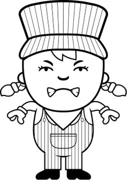 Angry Train Conductor Stockillustratie