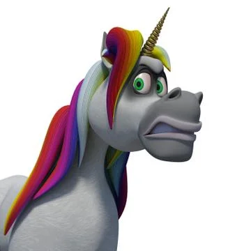 Angry Unicorn Stock Illustration